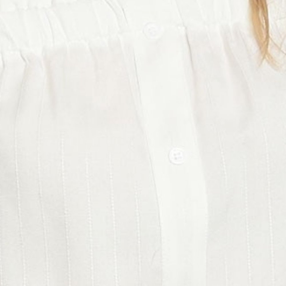 Ruffle Button Detail Cotton Cut Out Shoulder Top - Picture 5 of 8